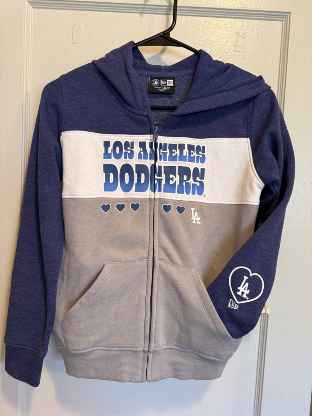 New Era Los Angeles Dodgers Colorblock Hoodie - Navy, Gray & White